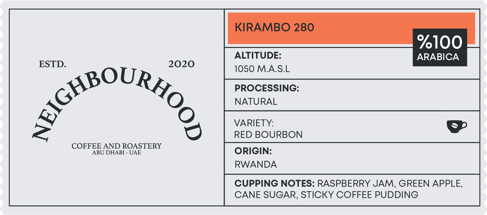 Rwanda Kirambo 280 Neighbourhood Roastery