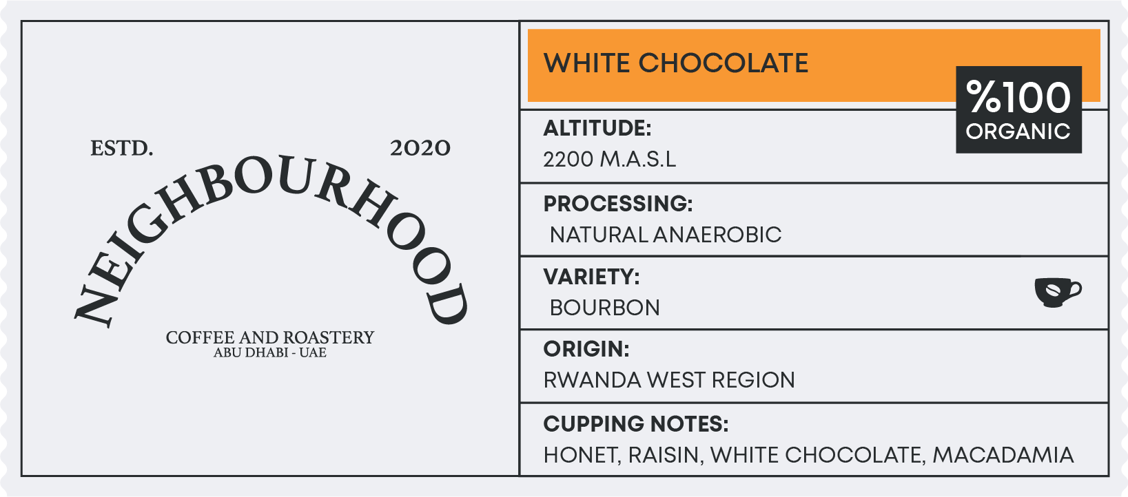 Rwanda White Chocolate Neighbourhood Roastery